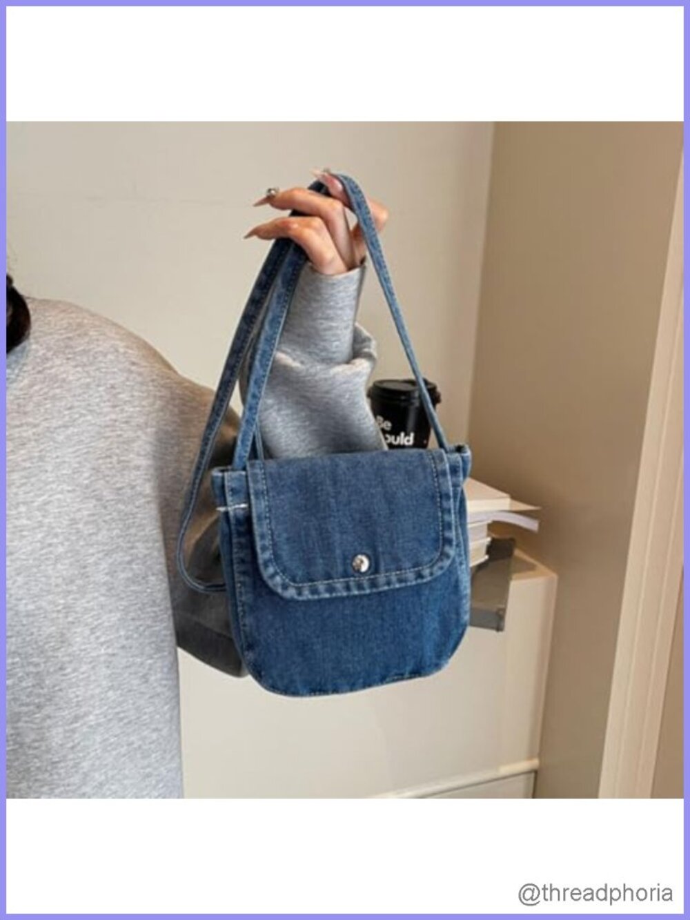 Versatile Denim Shoulder Crossbody Tote Bag for Women Everyday Commute Casual